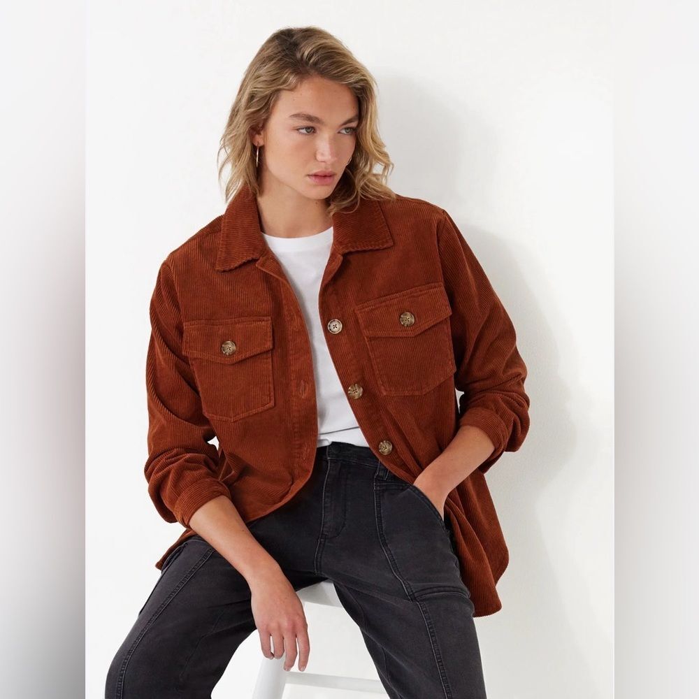 Rusty Brown Time and Tru Oversized Corduroy Shacket Size L EUC - Picture 6 of 6